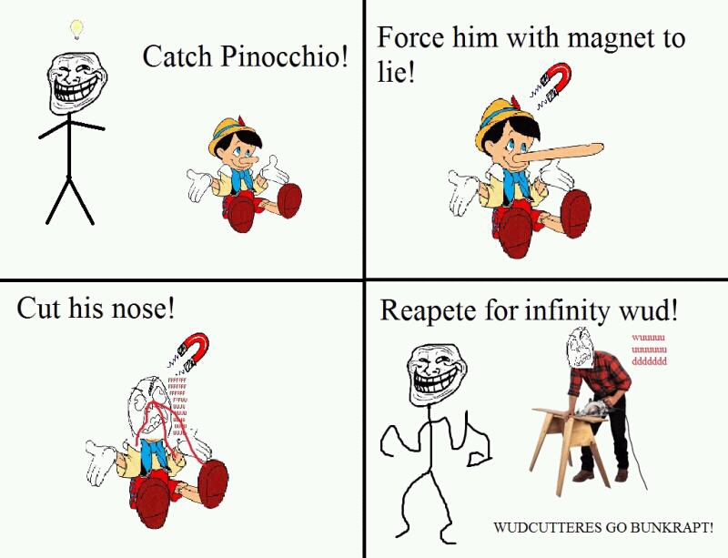 Enjoy the meme 'pinocchio trolling .' uploaded by T0TALED. 