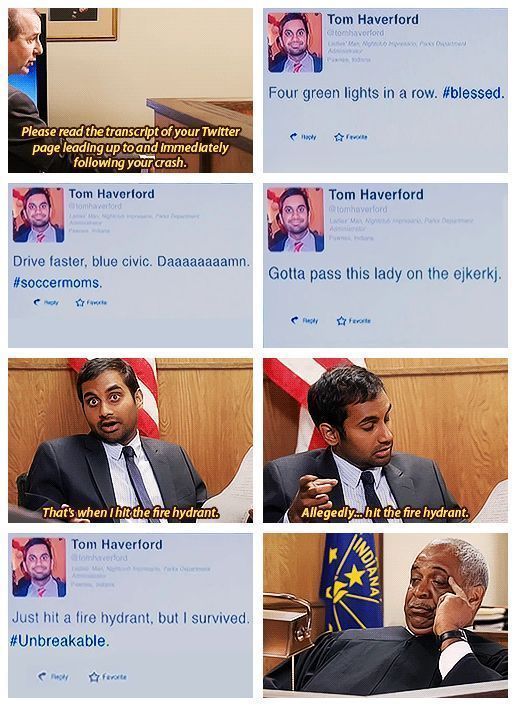 tom haverford happy face