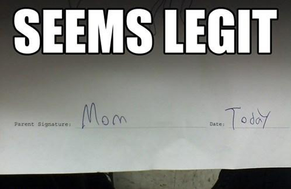 parent signature - meme