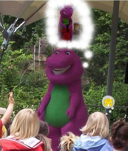 nunca pese eso de Barney - meme