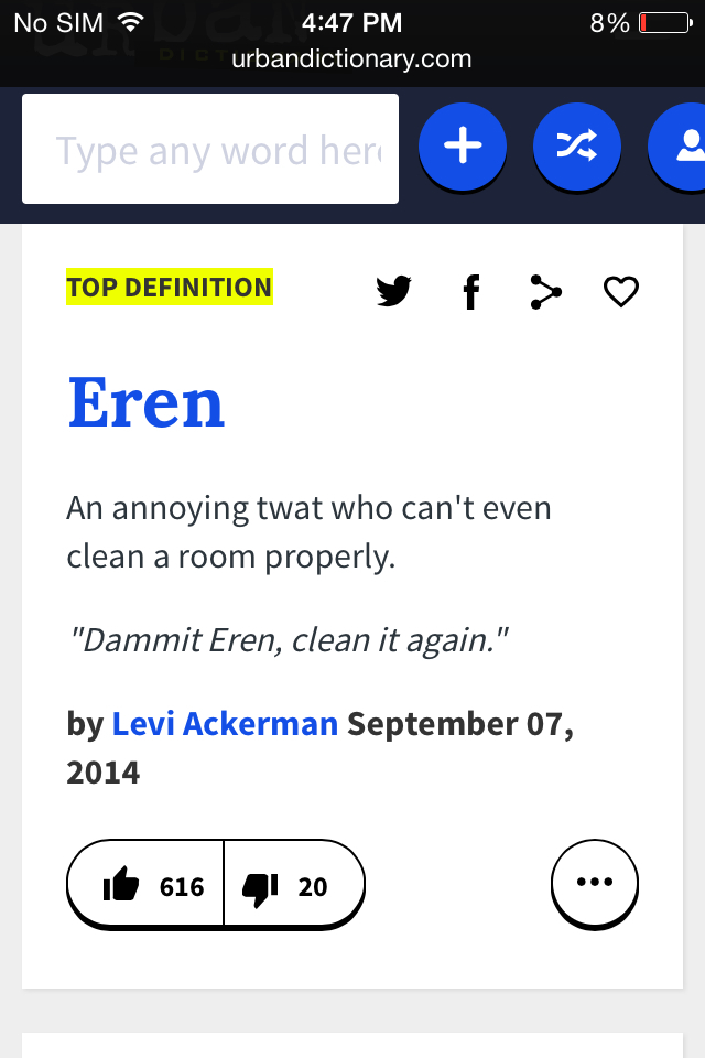 Eren's Levi's bitch - meme