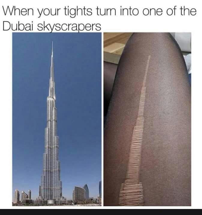 Tights or skyscrapers - meme