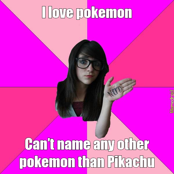 pokemon girl nerd - meme