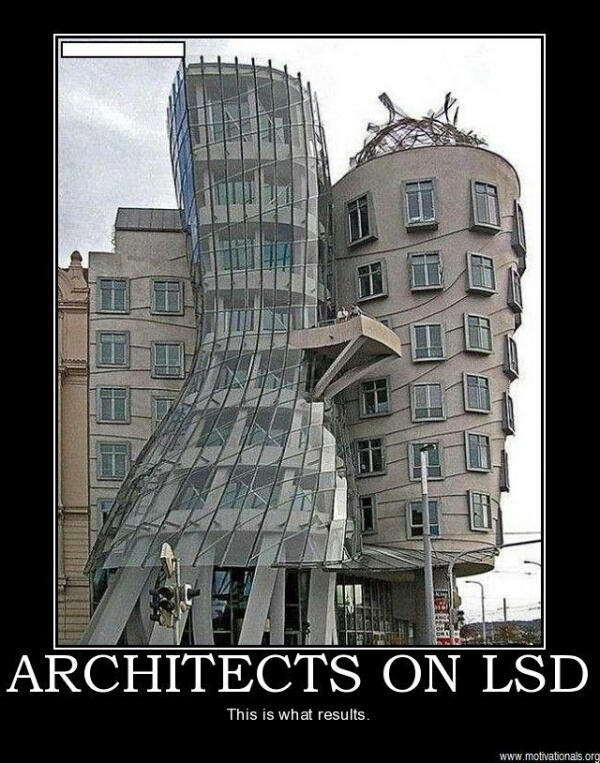 this guys were high when they build these buildings - meme