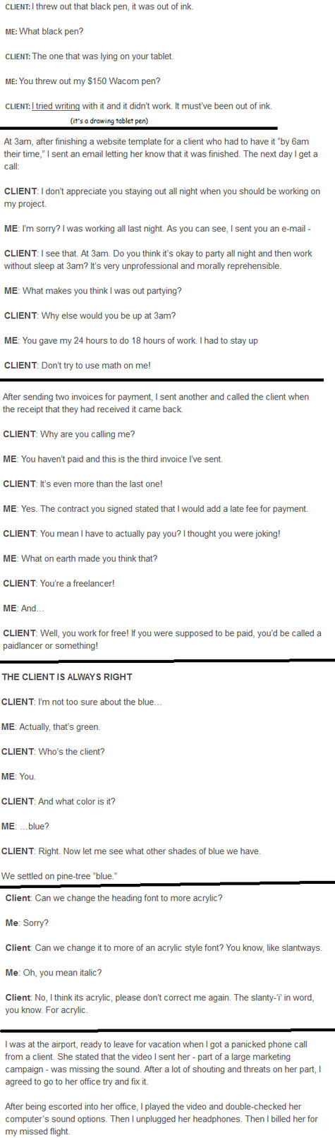 Clients from Hell (Comment if I should keep givin' ya'll more) - meme