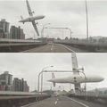 Taiwanese airplane hits bridge and crashes (dashcam footage)
