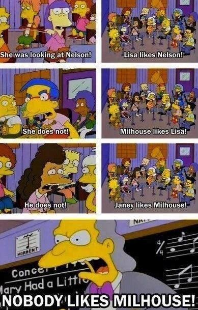 nobody likes Milhouse - meme
