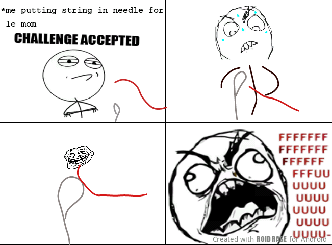 Needle and string - meme