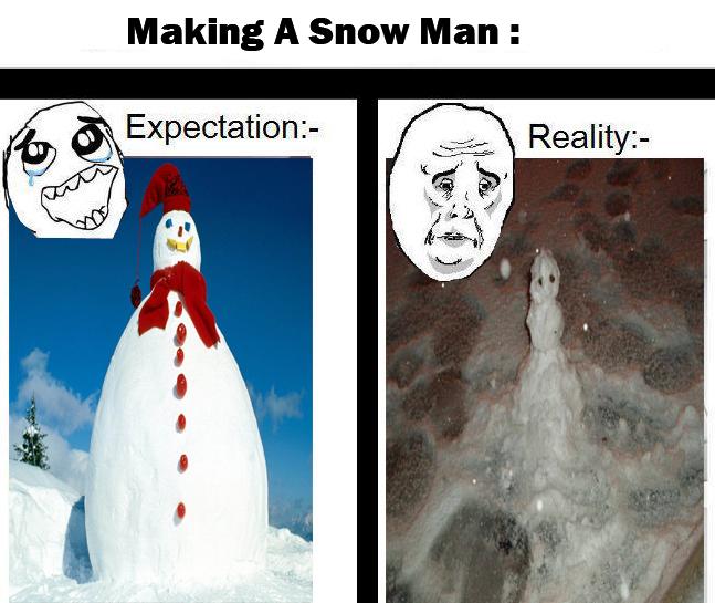 Snow man fail - meme
