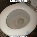Imagine how cold the toilet seat is!?