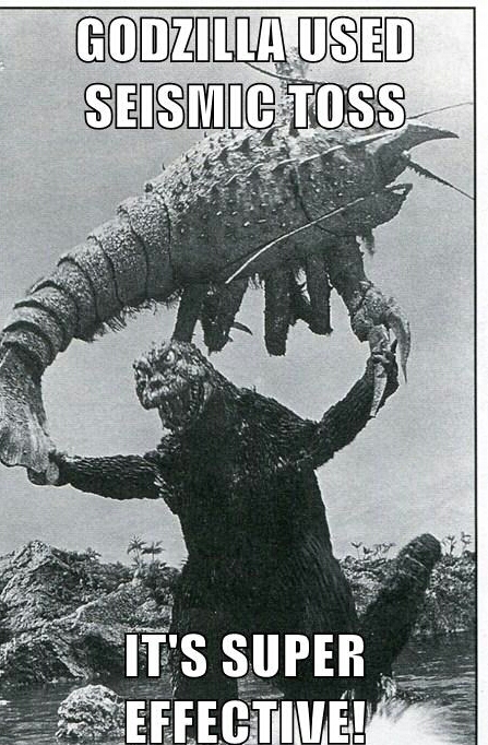 Godzilla fighting type - meme