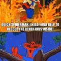 Spiderman got his revenge for not being included in the Avengers.
