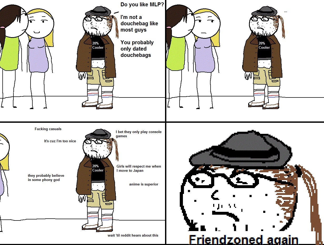 I swear to my fedora that girls only date douchebags... - meme