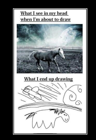 horse drawning - meme