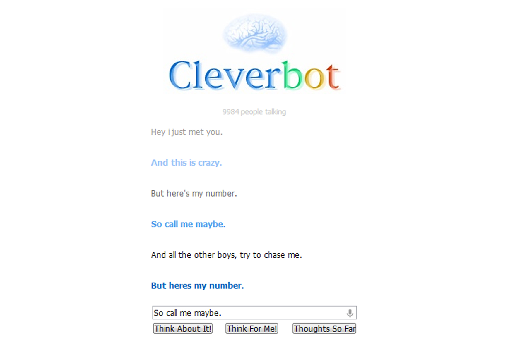 Even cleverbot knows the song - meme