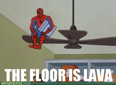 Don't touch the floor spidey! - meme