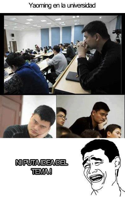 yao ming, en la universidad - meme