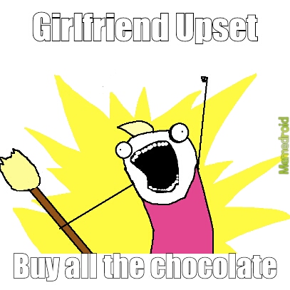 Chocolate solves all problems - meme