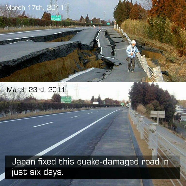 How long would it take to fix this road in your country - meme