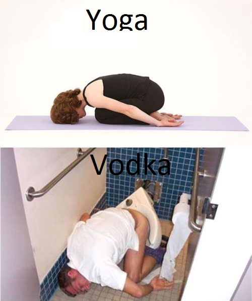 Yoga vs Vodka - meme