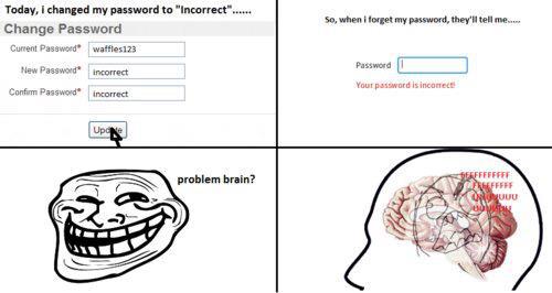 incorrect password - meme