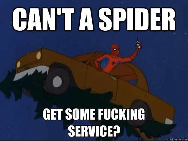 Just give spidey some service please - meme
