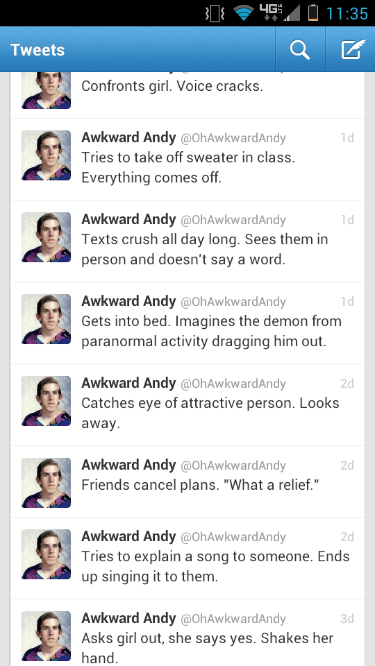 Awkward Andy is Awkward - meme