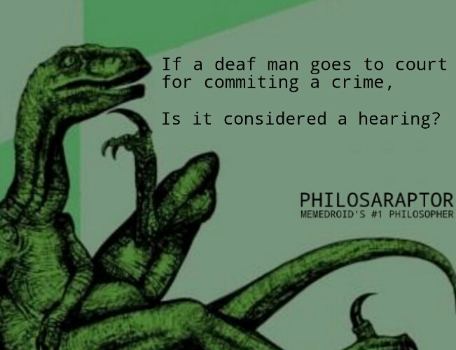 Philosaraptor Thinking - meme