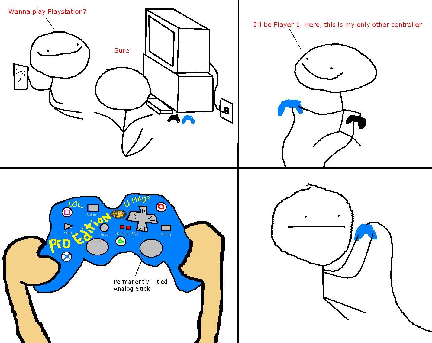 dongs in a controller - meme