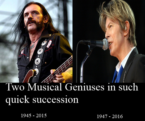 R.I.P Lemmy Killmister, R.I.P David Bowie - meme