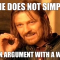 An argument with a woman