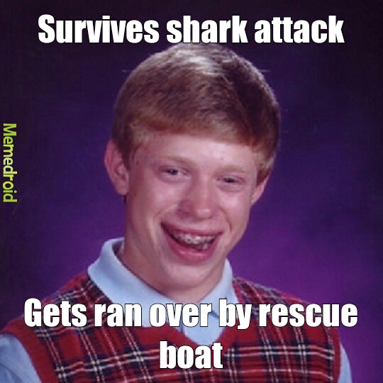 Survives shark attack - meme
