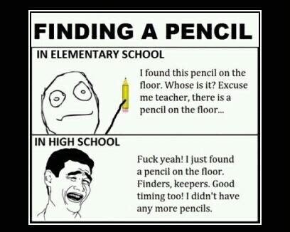 Finding pencils haha - meme