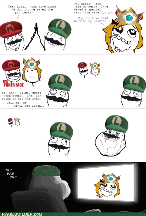 Luigi Forver Alone - meme