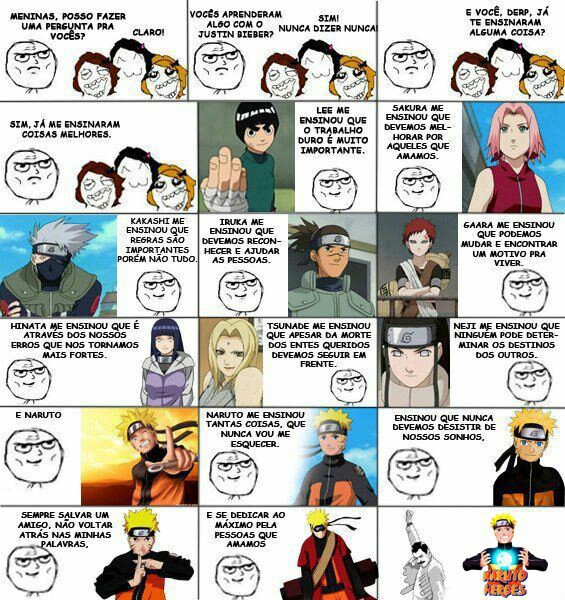 O que aprendi com Naruto - meme