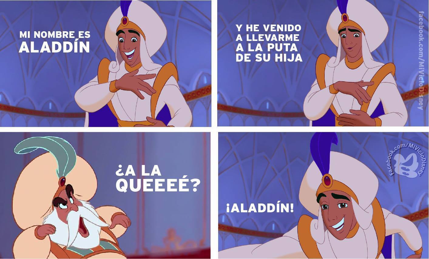 La historia no conocida de Aladdin jajaja - meme