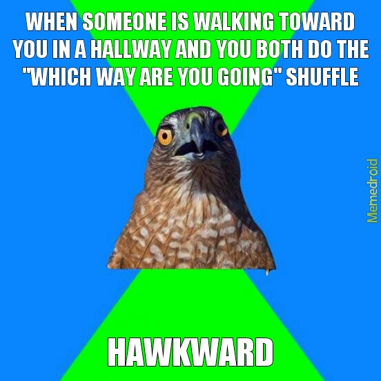 hawkward shuffle - meme