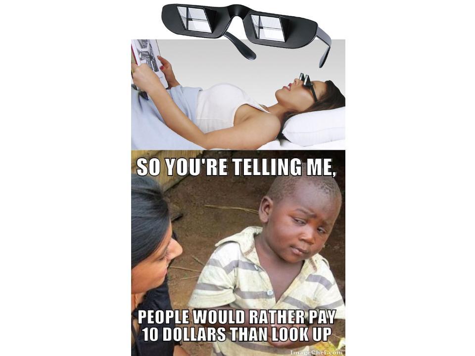 I just bought these glasses. - meme