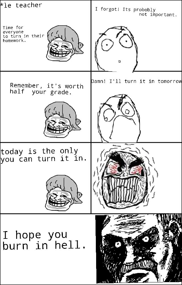Evil troll teacher - meme