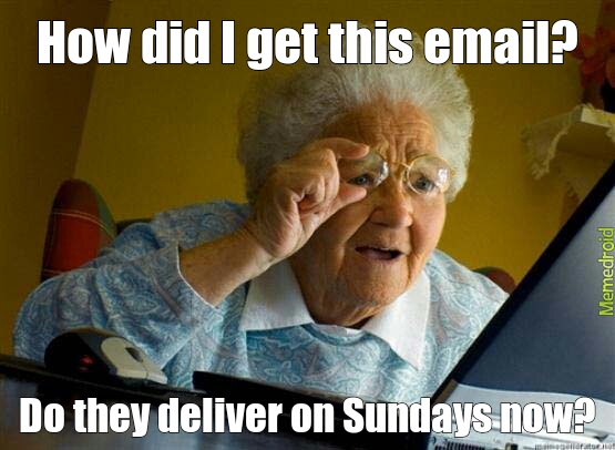 email on sunday - meme