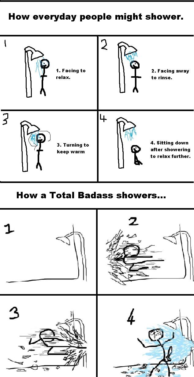 how i shower - meme