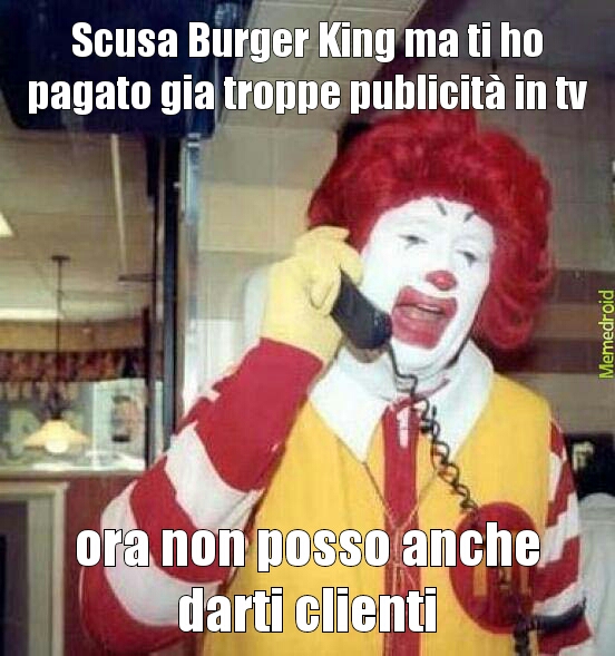Ronald McDonald VS Burger King - meme