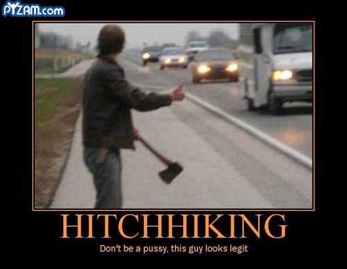 Hitch hiking - meme