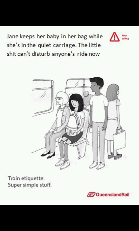 You do NOT make noise in the Quiet Carriage. UNDER ANY CIRCUMSTANCES - meme