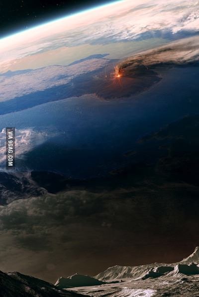 volcanic eruption from space - meme