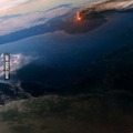 volcanic eruption from space