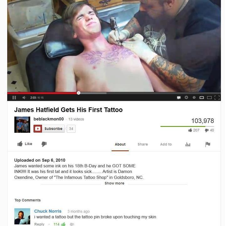 Chuck Norris tattoo - meme