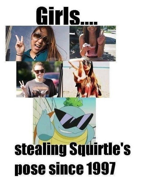 Girls just trying to be apart of the Squirtle Squad. - meme