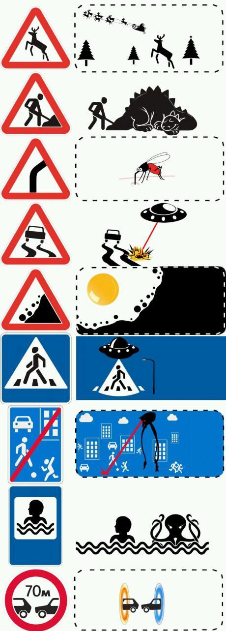 true meaning of trafic signs - meme
