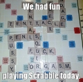 I played scrabble with my friends and this was our results of the game